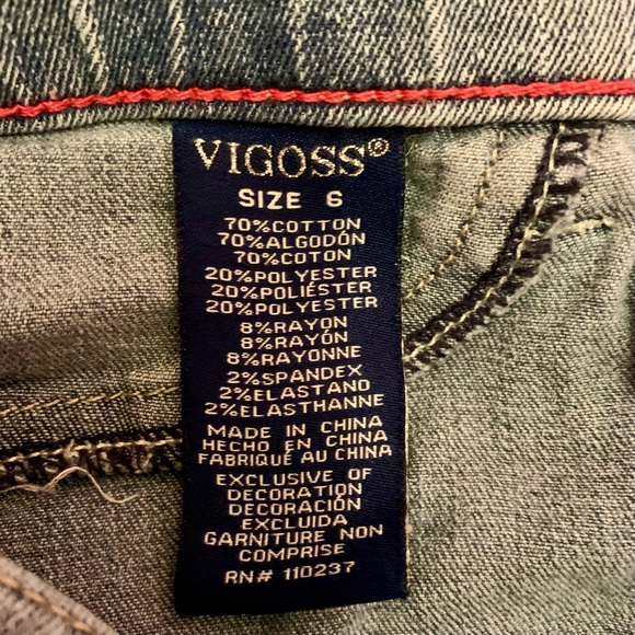 Girls Size 6 Skinny Jeans Bundle - Vigoss Sequins Unicorn & Cat & Jack Dark Wash - Picture 7 of 13